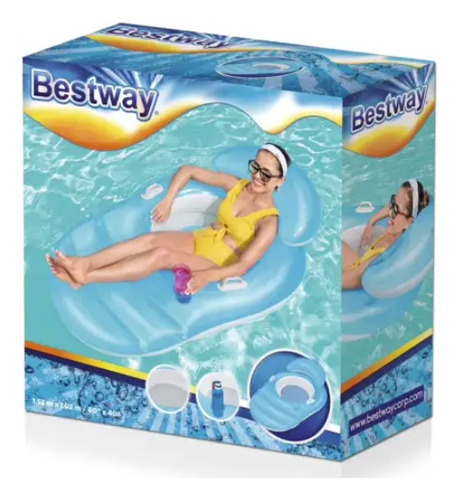 Cama Inflable 1.53x1.02cm Portavaso Y Almohada Bestway 43646