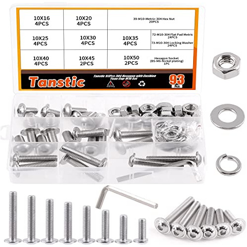 Kit Tornillos Cabeza Hexagonal Bridada M10-1.5, Acero I...