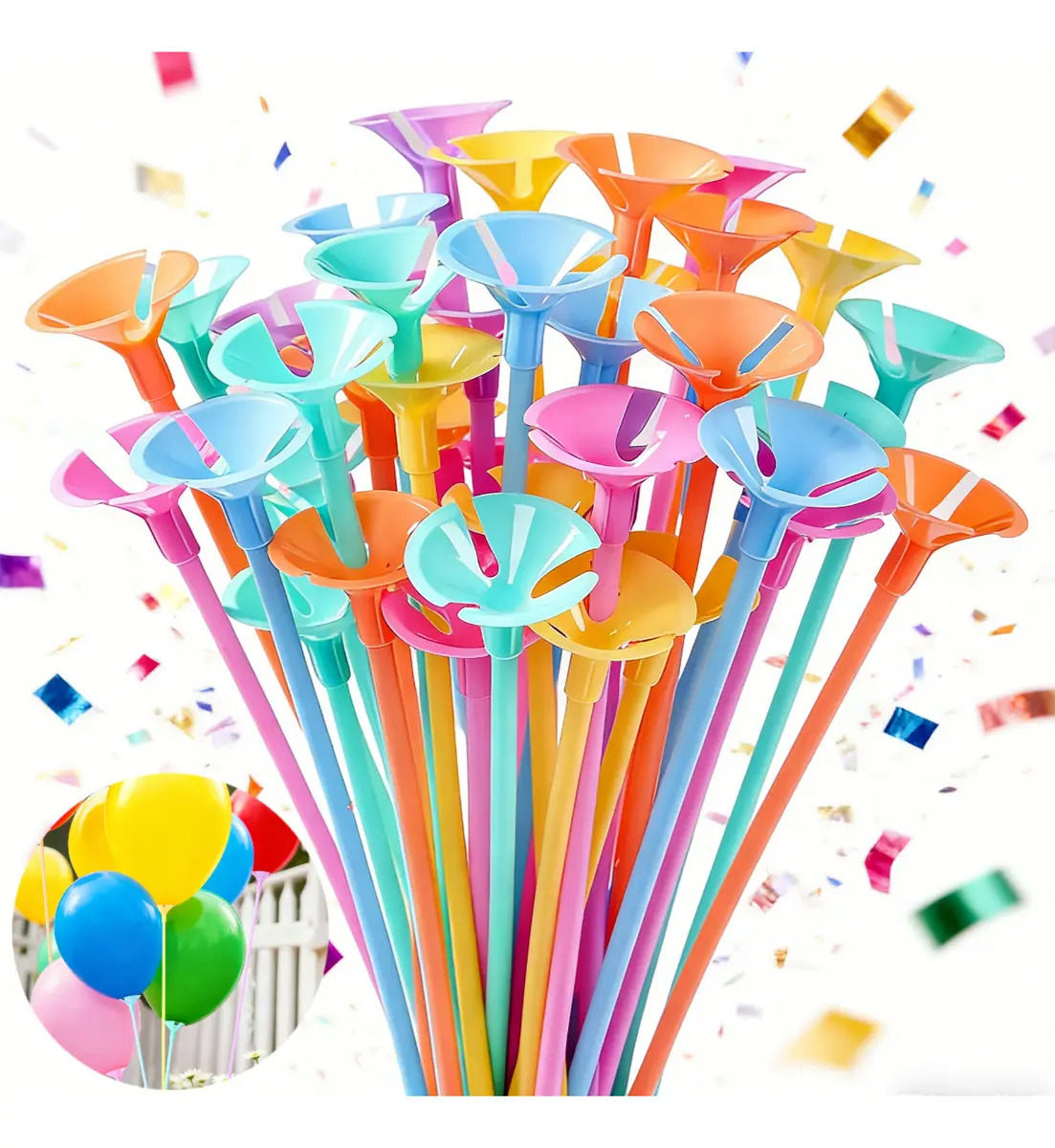 Palitos para Globos de 40 cm FIESTALIFE Pack con 50 Unidades