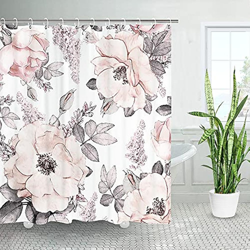 Cortinas De Baño 72x72'' Flores Calidas