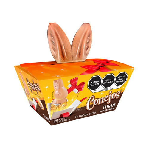 Conejos Chocolates Con Leche Caja 200g Con 10 Piezas