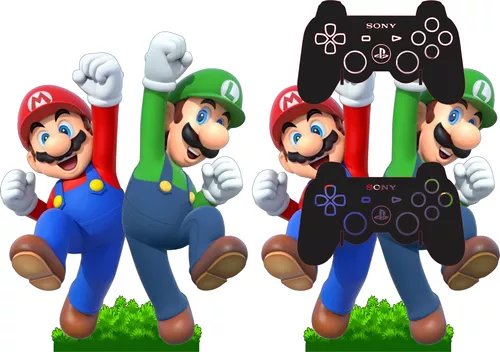 Controle Compatível com PS4 Personalizado Mario - Black Games