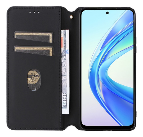 ~ For Honor X7b Cubic Patterned Pu Wallet Card Holder Case