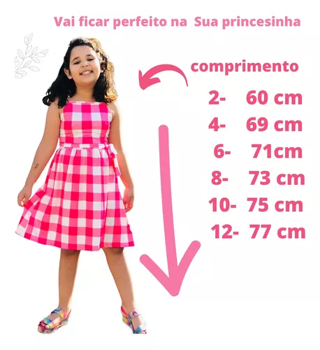 Vestido Tricoline Xadrez Rosa Barbie Core - - Amourele - Moda Infantil