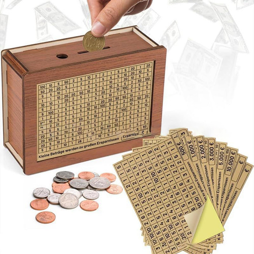 Hucha Con Contador Hucha De Madera Dinero Seguro Para Ahorra
