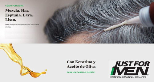Imagen 3 de 5 de Just For Men Tintura En Shampoo Para Cabello Cubre Canas