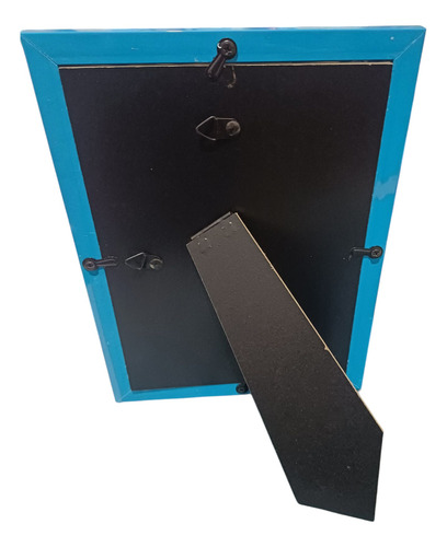 Messi Cuadrito Marco Pvc Con Vidrio Frontal Color Azul. Celeste