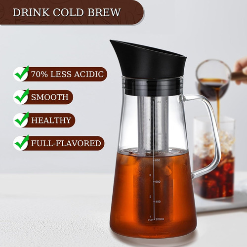 1.2l Cafetera Cold Brew Vidrio Primera Calidad Tetera Helada