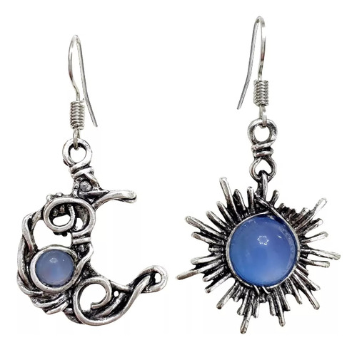 Pendientes Colgantes En Forma De Luna De Sol Para Mujer