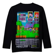 Comprar Remera M\u002Flarga Minecraft - Brilla En La Oscuridad Niño Niña
