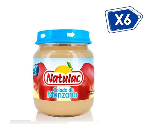 Compota Sabor A Manzana 113 Gr Colado Natulac 6 Und