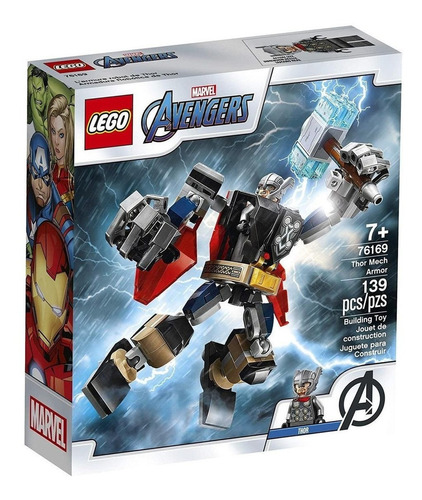 Blocos de montar LegoMarvel Avengers Thor mech armor 139 peças em caixa