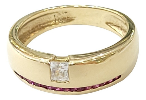 Imagen 1 de 7 de Anillo Oro 18kts Cubics 5,0grs N°13 Brumat