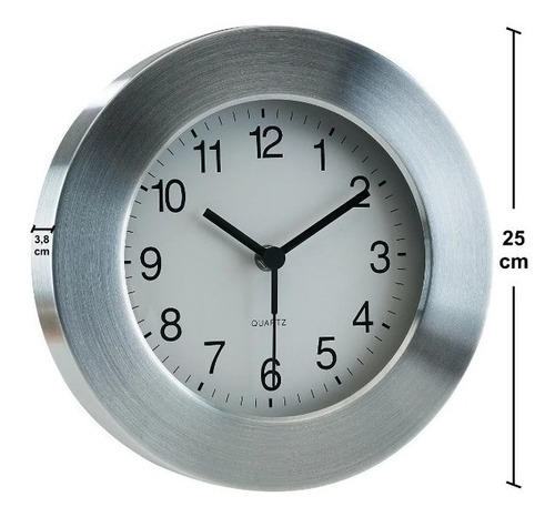 Reloj De Pared Moderno Grande Metálico Quartz