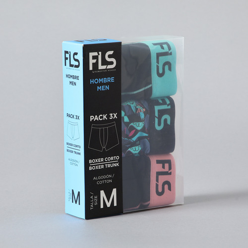 Pack 3x Boxer Corto Fls Flores Hombre 25593-171