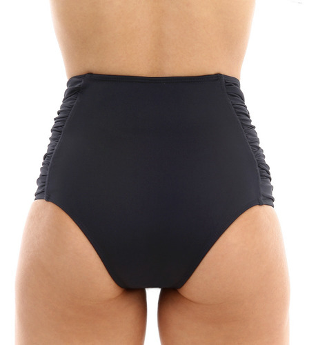 Imagem 3 de 4 de Calcinha De Biquini Hot Pant Cintura Alta E Lateral Franzida