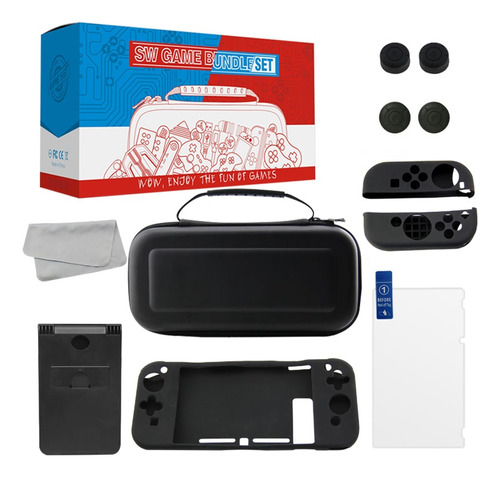 Kit Proteção Para Nintendo Switch 10 Em 1 Case Capa Película