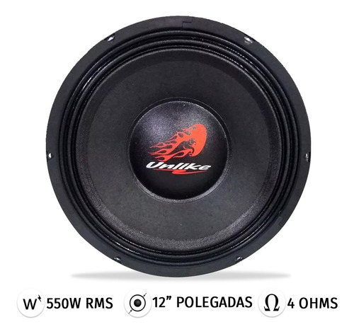 Woofer 12 Polegadas 550 Rms 4 Ohms Cone Seco Unlike