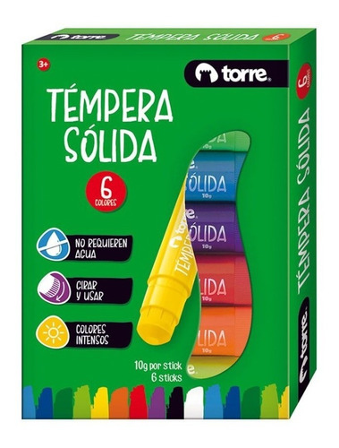 Tempera Sólida 6 Colores Torre / Artesano Librería