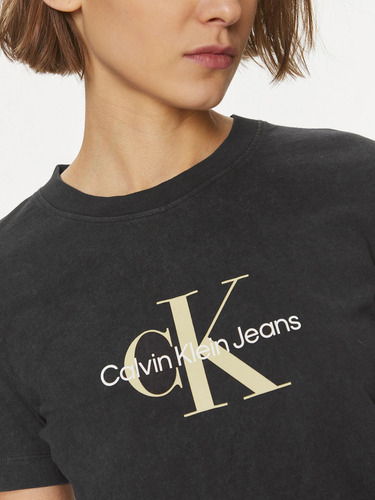 Polera Archival Monologo Regular Negro Calvin Klein