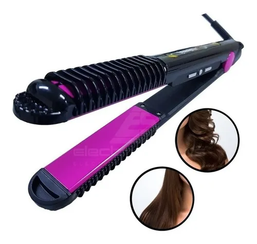 Planchita De Pelo 2en1 Rizador Regulador Temperatura Digital Color