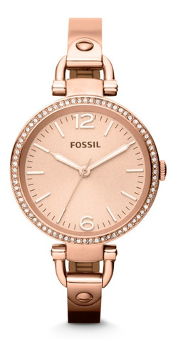 Reloj Dama Fossil Es3226 Color Oro Rosado De Acero