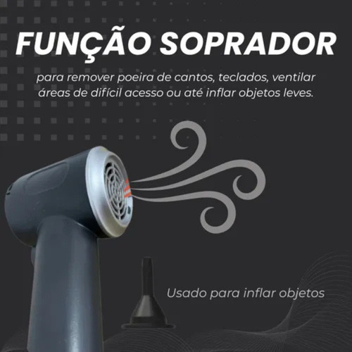 Aspirador De Pó 120w Com Função Sopradora Sem Fio