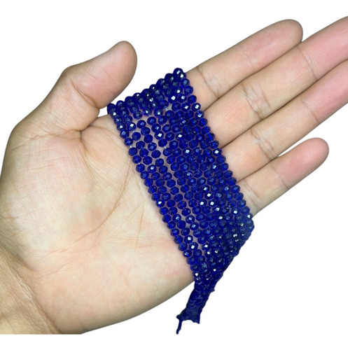 1 Tira Cristal Dona Facetado #4 Colores Bisutería Azul 1