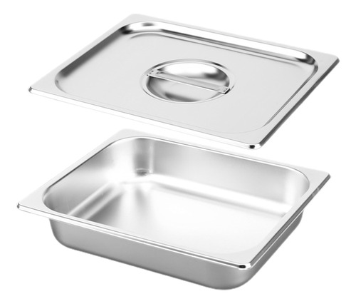 Sartén Rectangular Para Buffet De Acero Inoxidable Con Tapa,