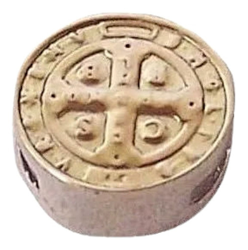 Imagen 1 de 6 de Dije Pasante San Benito Plata 925 C/ Oro 10mm