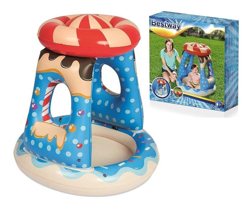 Pileta Pelotero Inflable Para Bebe Mono Selva Con Techo