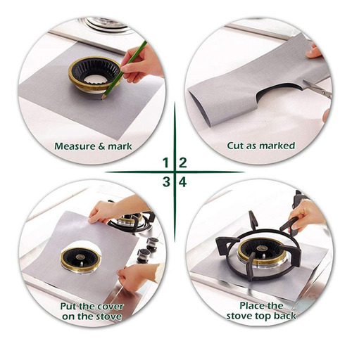 . 8pcs Quemador De Estufa Reutilizable Cubre Los Protectore