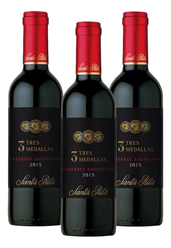 Pack 3 Vino Tinto Santa Rita Tres Medallas Cabernet S 750ml