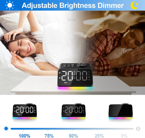 Jlalt Digital Salador Con Radio Fm Fm Para Dormitorio, Luz D