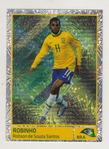 Futbol Copa America 2011 Figurita Robinho Cracks De Brasil 