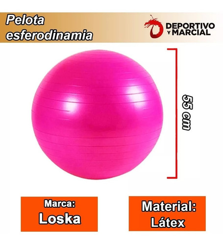 Pelota Esferodinamia 55 Cm Reforzada Gym Ball Pilates Yoga