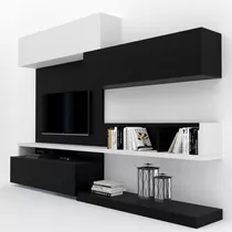 Mueble Tv Led Mesa Plasma Modular Rack Laqueado Moderno 1.4m