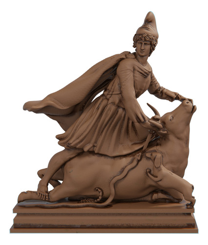 Estátua Mitra Deus Do Sol - Mithra - Zoroastrismo Cor Cor Madeira