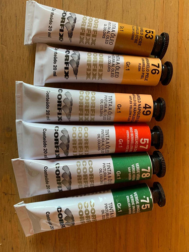 Imagem 2 de 3 de Kit 6 Tintas Óleo Corfix 20 Ml Vencidas Promoção