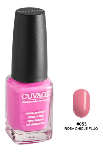 Esmaltes De Uñas Tradicional Sin Tacc Cuvage Pro Keratine Color #053 Rosa chicle fluo