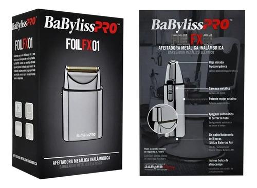 Afeitadora Babyliss Pro Foil Fx01 Metálica Inalámbrica Color Plateado