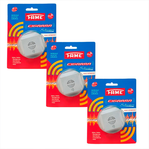 Cigarra Elétrica Fame 127/220V Automático - Kit 3 Unidades