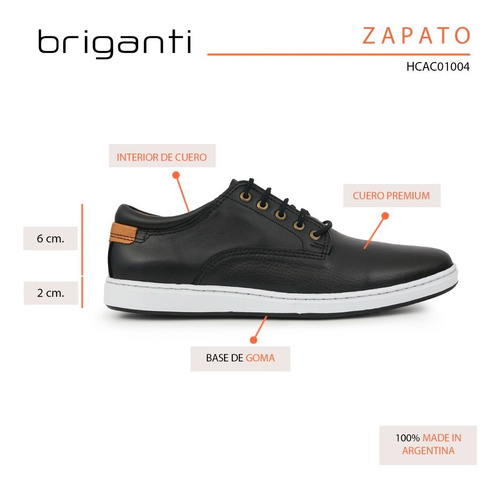 Zapato Hombre Cuero Briganti Zapatillas Urbanas Hcac01004
