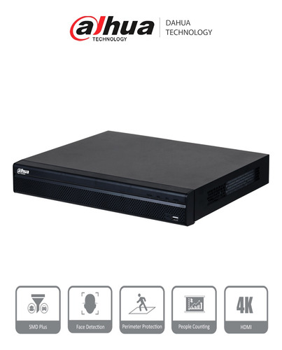 Dahua Nvr4232-4ks3 Nvr 4k 32 Canales Ip 2 Sata Smart H.265+