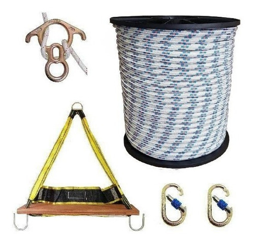 Imagen 1 de 3 de Kit Silleta Pintor Vidrios 100 Metros Ocho Acero Grande 50kn
