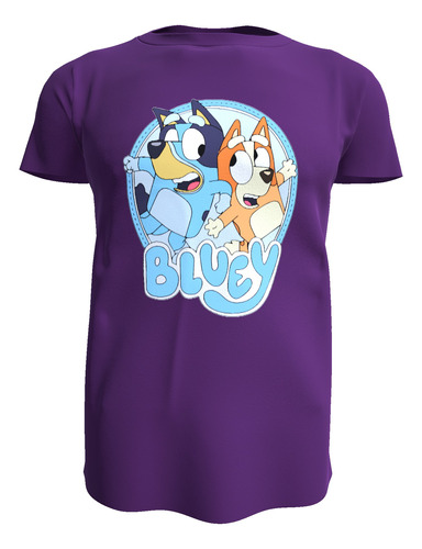 Polera Infantil Bluey Y Bingo, Serie Disney, 100% Algodon