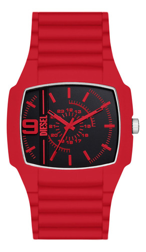 Relógio Diesel Retangular Vermelho Masculino Dz2165b1 P2vx