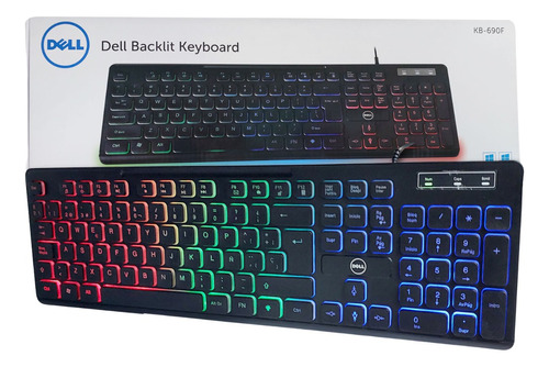 Teclado Dell Con Usb Y Retroiluminación Led Rgb Kb-690f