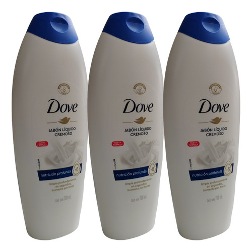 Pack X 3 Jabón Líquido Dove Humectante Cuidado Suave 700 Ml