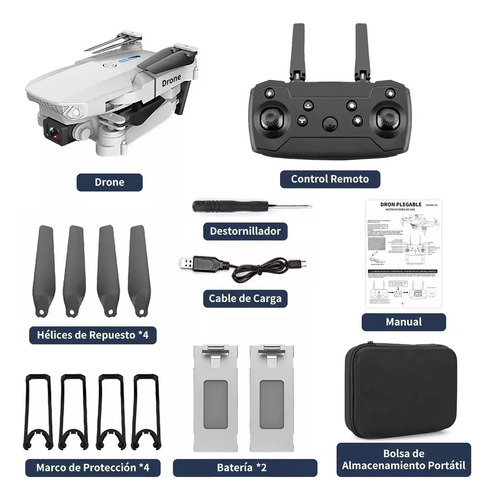 Minidron Ourlife E88 Professional 4k Dual Camera 2 Batteries